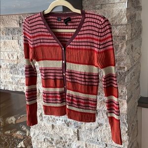 Jill Stuart Metallic Striped Knit Top